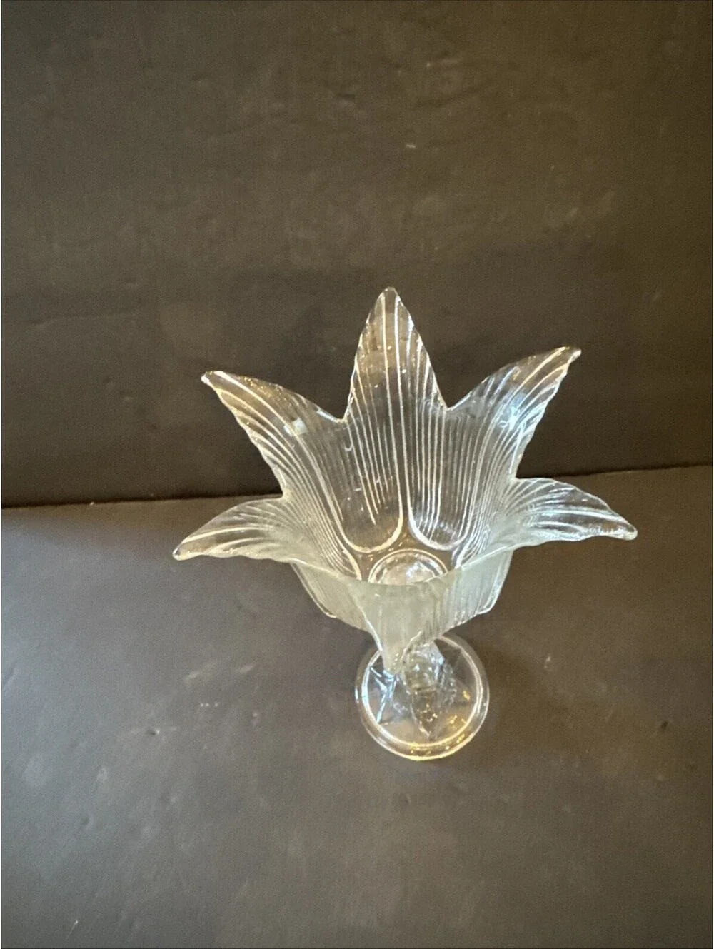 Glass Tulip Molded Candle Tea Light Holder Made in Portugal 7¾